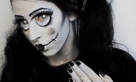 Halloween Makeup: Black and White Doll Makeup