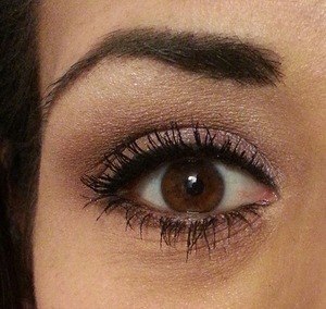 I hope you guys like the look!!  Leave me comments and don't forget to like the picture!! I used Broken from the Theodora Palette for my highlight and Beware in my crease, outer corners of my eyes, and under my lower lash line.  I used Grifter, which is a light lavender eyeshadow with shimmer and a bit of glitter, in my inner corners of my eyes to about the center of my lid and blended it into Beware.  I lined my upper lashes with Urban Decay's 24/7 liner in Zero, a dark black, and applied two coats of Too Faced Lashgasm Mascara to my upper and lower lashes.  I finished with using Too Faced Eyeshadow in Sexpresso for filling in my eyebrows.  