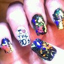 80S Color Splatter Nails