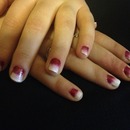 Ombre Red and White Nails