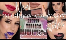 *NEW* SMASHBOX ALWAYS ON LIQUID LIPSTICK SWATCHES | MSQUINNFACE