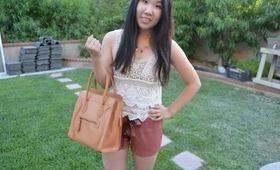 OOTD: Crochet Top, Scalloped Shorts & BagInc Giveaway ♥