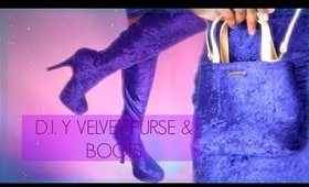 D.I.Y VELVET BOOTS &PURSE