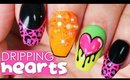 Dripping Hearts & Leopard Tips Valentine's Day Nail Art Tutorial // How to Nail Art at Home