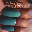 mint and leopard nails