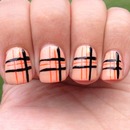 Neon Burberry Style Nails