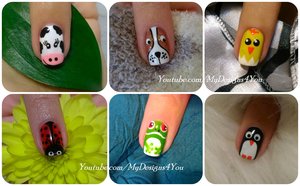 Animal Nail Art Vol.1 https://www.youtube.com/watch?v=xLfqyU4Imyo #mydesigns4you #nailart #nails #animalnails #easternails #puppynails #cownails #penguinnails #ladybugnails #frognails #chicknails 