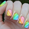 Gradient Candy Stripes Tape Mani