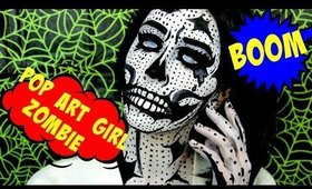 Pop Art Girl Zombie Halloween Makeup Tutorial
