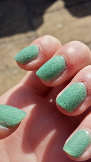 Nail polish from accessorize in a green. 
Flocking powder from eBay.