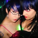 After Scream Awards. 2 Russians In Russian Red Lips & Electric Bloo Hair, One Glowstick, & 4 Boobs.