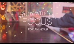 One HOUR real time study with me + timer & music 🕒