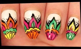 Colorful Mandala inspired nail art