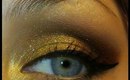 Gold & Bronze Glitter Eyes w. Nude lips Tutorial