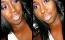 Purple Glitter eye + Nude lips Makeup Tutorial