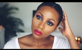 BLUE GLITTER SMOKEY EYE | DIMMA UMEH