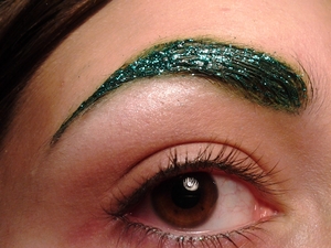 Green Glitter Eyebrows