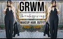 Get Ready with Me GRWM: Thanksgiving Makeup, Hair, Outfit