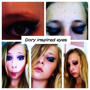 Just keep swimming! Dory inspired eyes! R.I.P Talia.P love you!