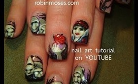 A SNOW WHITE NIGHTMARE design: robin moses nail art tutorial