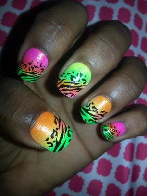 my crazy colorful nails just a little flavor to the nail world ??