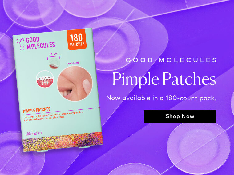 Your breakout backup just got bigger. The bestselling Pimple Patches are now available in a 180-count pack, so you can keep more on hand for whenever blemishes show up. Shop the Good Molecules Pimple Patches at Beautylish.com