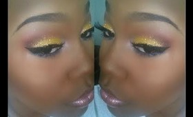 Yellow glitter eyes