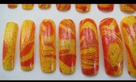 GNbL- Red and Yellow Water Marble