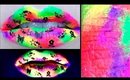 Neon UV Rainbow Splotched Lip Art (Blacklight reactive)
