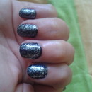 black glittery nails