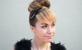 Faux Fringe with Top Bun