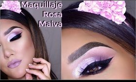 Maquillaje en ROSA MALVA dramatico/ Dramatic Pink Mauve makeup tutorial | auroramakeup