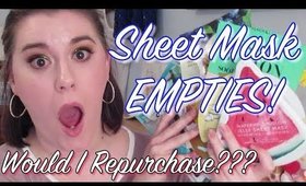 MASK MADNESS! Sheet Mask Empties & Reviews | January & February 2019