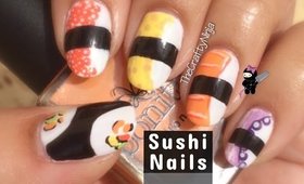 Sushi Roll Nail Art by The Crafty Ninja