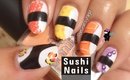 Sushi Roll Nail Art by The Crafty Ninja