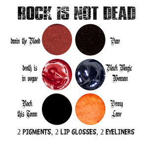 Rockstar Coffin Sets, designed with stage wear in mind. Full of long lasting and bright colors. Each coffin set comes with 2 pigments, 2 lip glosses and 2 eyeliners, each 5 gram size. $35 (it would cost $44 just to buy all the individual colors on their own)
www.belladonnascupboard.com
https://twitter.com/BellaDCupboard
http://instagram.com/belladonnascupboard
https://www.tumblr.com/blog/belladonnascupboard