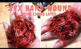 SPECIAL FX HAND WOUND WITH BONES USING LIQUID LATEX  | SFX HALLOWEEN TUTORIAL