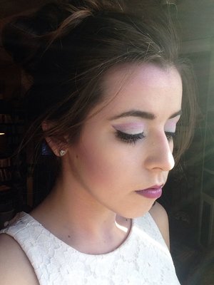 A fairy like pink and purple makeup look