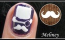 TOPHATTER MOVEMBER NAIL ART DESIGN | NAIL TUTORIAL FREEHAND MUSTACHE APP MOBILE HOMEMADE CHARACTER