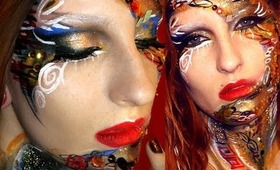 Solstice. Make-up look inspired by Gustav Klimt artworks / Speedtorial making of Art Nouveau