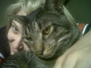 This is my furry son and I. Aww.