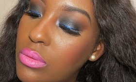 Black Smokey Eye with Blue Liner