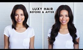 Before and After with Luxy Hair Extensions