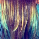 Ombré Blonde and Turquoise 