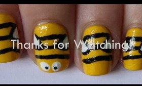 Cute Bumblebee Inspired Nail Art
