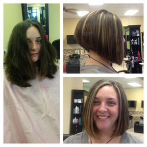 Haircut/hi lights before & after