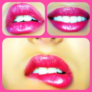 I combined a red lipstick from N. Y. C. with a golden nude lipgloss from Milani on top. 