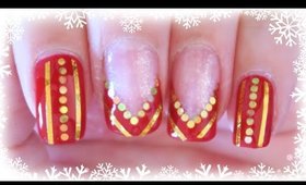 Advent Calendar | 22 - Red & Gold nail art ✩ Martina Ek