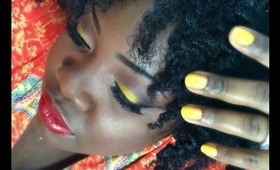 "Eyeshadow Tutorial" Yellow-How I apply eyeshadow to my hooded eyes.
