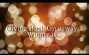 Giving Back Giveaway Winner! | FromBrainsToBeauty